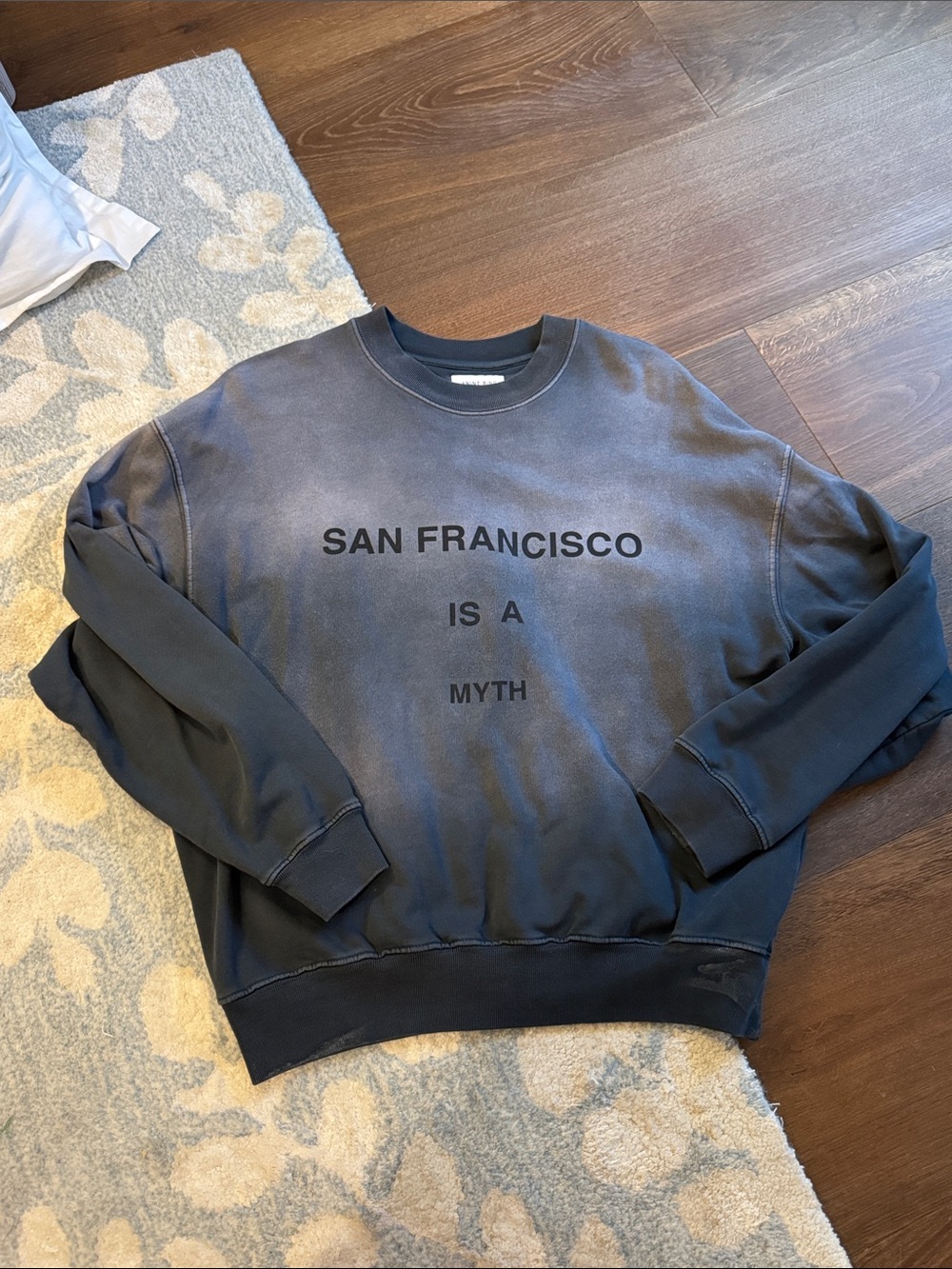 Anine Bing Black 'San Francisco Is A Myth' Crewneck Sweatshirt